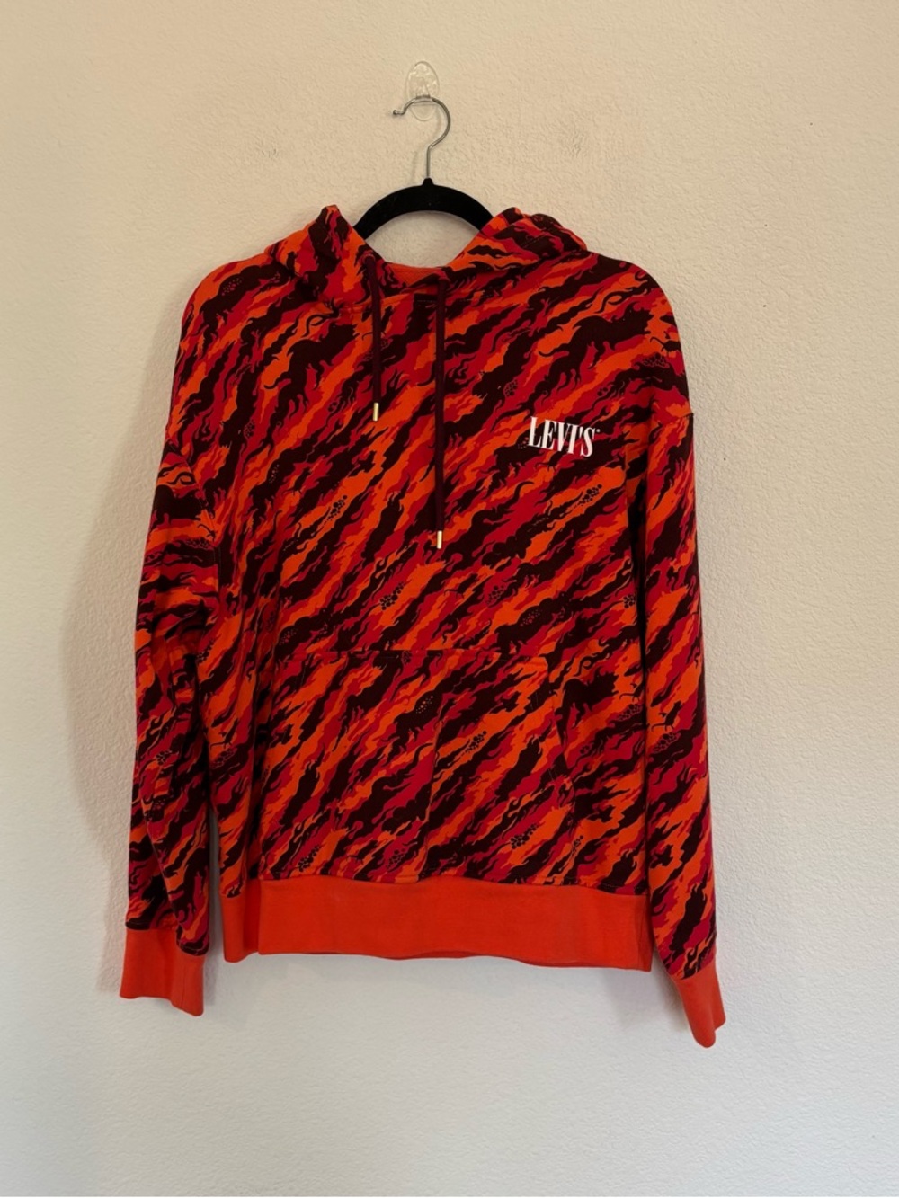 Levis x Jahan Loh Crossover Unisex Red orange Camo Hoodie